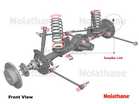 Paire biellettes barre stabilisatrice arrière complètes Nolathane KDJ12 KDJ15