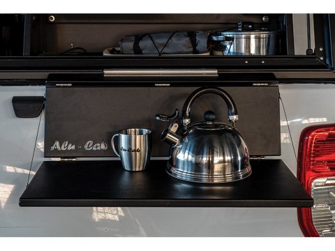 Tablette latérale pliable noir sur hardtop Alu-Cab