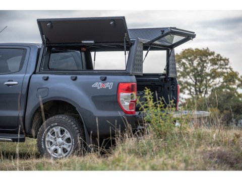 Hardtop Adventure noir strié double cabine Ford Ranger 2012-2022 Alu-Cab