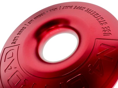 Anneau de treuillage alu 13.5T Ø148mm rouge N4-Offroad avec etui