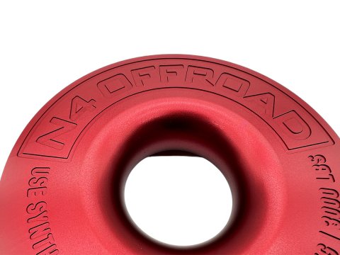 Anneau de treuillage alu 13.5T Ø148mm rouge N4-Offroad avec etui