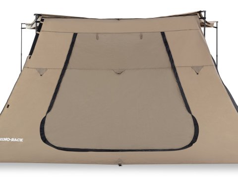 Paroi extension trapézoïdale avec porte pour auvent Batwing Rhinorack