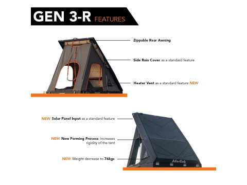 Tente de toit Gen 3-R noire Alu-Cab
