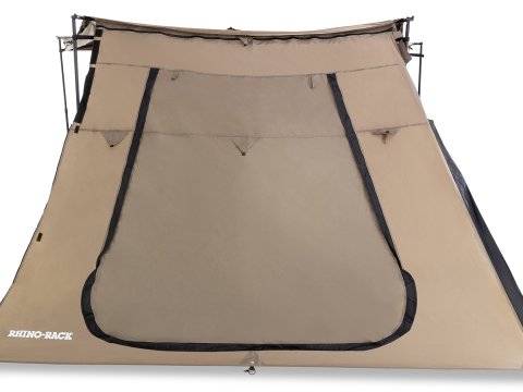 Paroi latérale trapézoïdale avec porte pour auvent Batwing compact Rhinorack