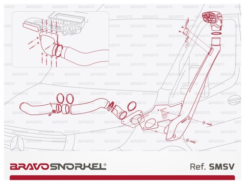 Snorkel Bravo pour Mercedes Sprinter après 2022 W907 2.0 BVA9