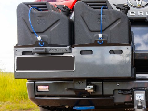 Porte jerrycan double côté gauche pour pare chocs arrière Kaymar sur Toyota Land Cruiser 300