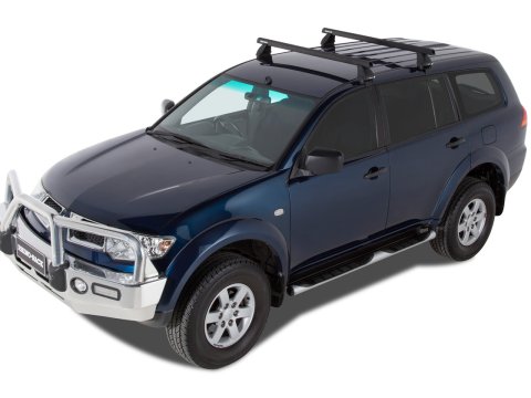 Kit 2 barres de toit Heavy Duty noire 1250mm série 2500 Mitsubishi Challenger PB 2009-2015