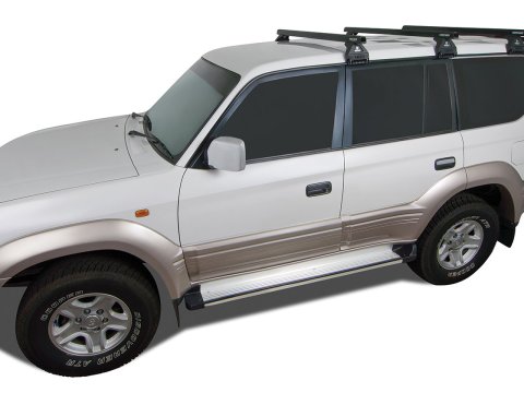 Kit 3 barres de toit noire 1375mm Heavy Duty RL110 Trackmount Toyota Land Cruiser