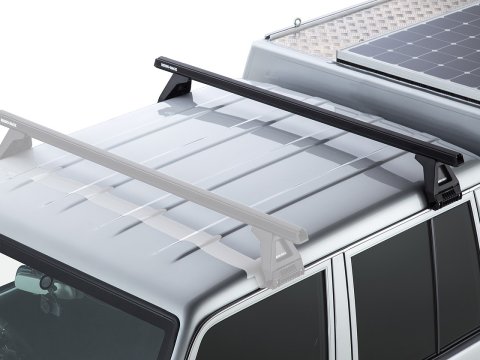 Kit 1 barre de toit noire Heavy Duty 1500mm avec pied RCL150
