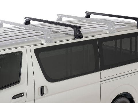 Kit 2 barres de toit noire Heavy Duty 1500mm avec pieds RL150