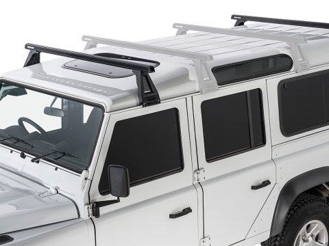 Kit 2 barres de toit noire Heavy Duty 1500mm avec pieds RL210 Land Rover Defender