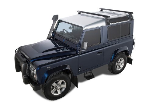 Kit 2 barres de toit noire Heavy Duty 1500mm avec pieds RL210 Land Rover Defender
