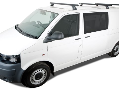 Kit 3 barres de toit noire Heavy Duty 1500mm avec pieds RLTF Volkswagen Caravelle/Multivan/Transporter T5/T6