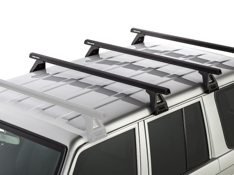 Kit 3 barres de toit noire Heavy Duty 1500mm avec pieds RL150 Toyota Land Cruiser série 76 2007-