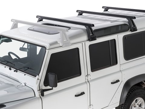 Kit 3 barres de toit noire Heavy Duty 1500mm avec pieds RL210 Land Rover Defender