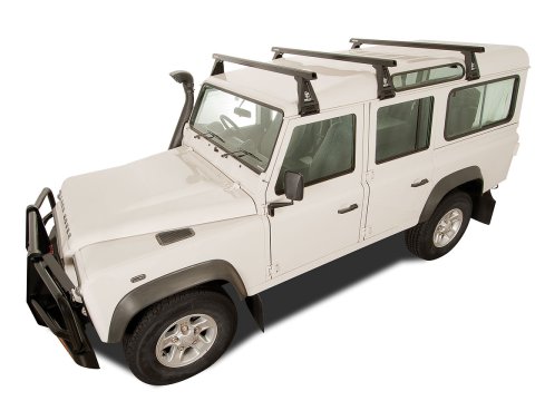 Kit 3 barres de toit noire Heavy Duty 1500mm avec pieds RL210 Land Rover Defender