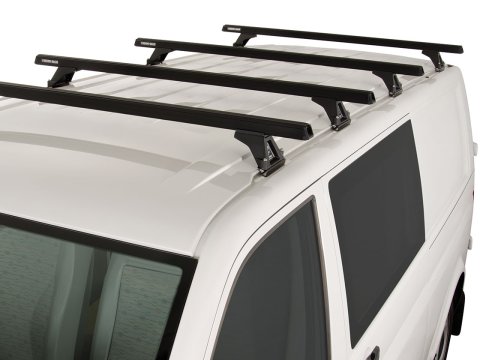 Kit 4 barres de toit noire Heavy Duty 1500mm avec pieds RLTF Volkswagen Caravelle/Multivan/Transporter T5/T6