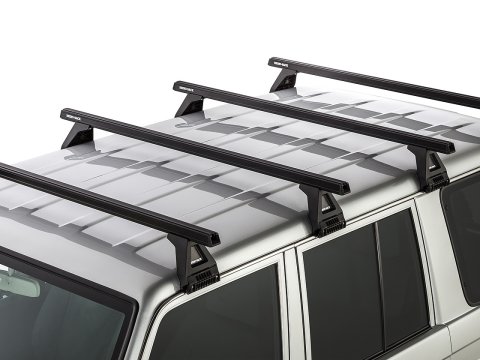 Kit 4 barres de toit noire Heavy Duty 1500mm avec pieds RL150 Toyota Land Cruiser série 76 2007-