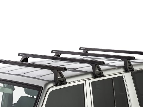 Kit 4 barres de toit noire Heavy Duty 1500mm avec pieds RL150 Toyota Land Cruiser série 76 2007-