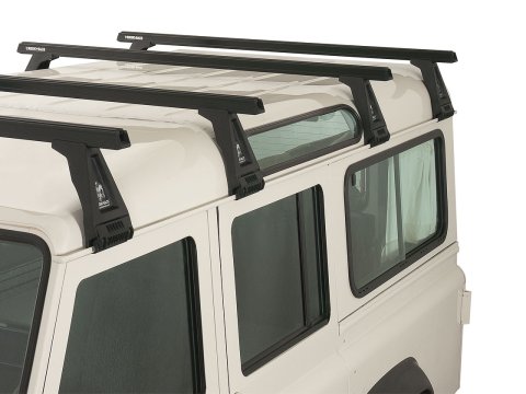 Kit 4 barres de toit noire Heavy Duty 1500mm avec pieds RL210 Land Rover Defender 110 1993-2020