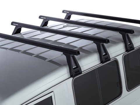 Kit 4 barres de toit noire Heavy Duty 1500mm avec pieds RL210 Toyota Land Cruiser série 78 2007-