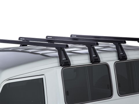 Kit 4 barres de toit noire Heavy Duty 1500mm avec pieds RL210 Toyota Land Cruiser série 78 2007-