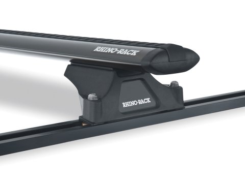 Kit 2 barres de toit noire Vortex 1370mmTrackmount avec pieds RLTP Nissan Navara D40 2005-2015