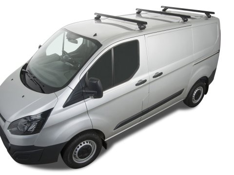 Kit 3 barres de toit noire Heavy Duty avec pieds RLTP Ford Transit Custom 2014-