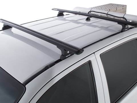 Kit 2 barres de toit noire Vortex 1370mmRLT600 Trackmount Toyota Hilux Vigo 2005-2015