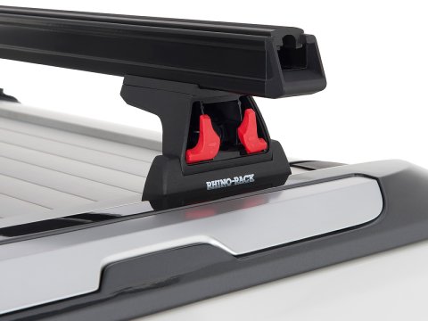 Kit 2 barres de toit noire Heavy Duty 1500mm avec pieds RLT600 Ford Ranger Wildtrak T6/T7/T8 2012-2022