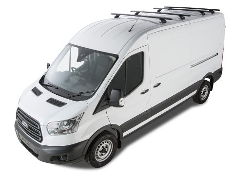 Kit 4 barres de toit noire 1800mm Vortex avec pieds RLTP Ford Transit 2014-