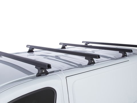 Kit 4 barres de toit noire 1650mm Heavy Duty avec pieds RLT600 Renault Trafic X82 2015-