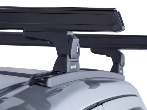 Kit 2 barres de toit noire 1250mm Heavy Duty RLT600 Trackmount Nissan Navara NP300 2015-2021