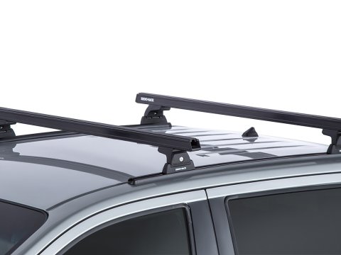 Kit 2 barres de toit noire 1250mm Heavy Duty RLT600 Trackmount Nissan Navara NP300 2015-2021