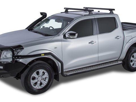 Kit 2 barres de toit noire 1250mm Heavy Duty RLT600 Trackmount Nissan Navara NP300 2015-2021