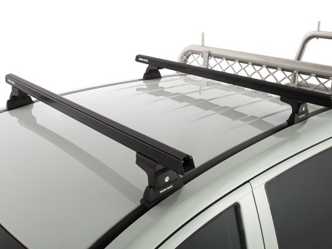 Kit 2 barres de toit noire 1250 mm Heavy Duty RLT600 Ditch Mount Mitsubishi L200 Gen V MQ/MR 2015-