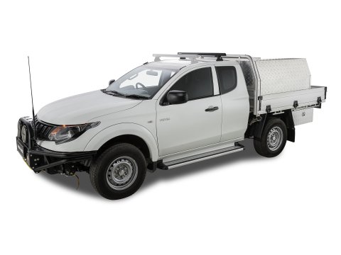 Kit 1 barre de toit arrière noire 1250mm Heavy Duty avec pied RLT600 Ditch Mount Mitsubishi L200 Gen V MQ/MR 2015-