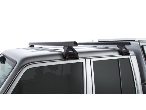 Kit 2 barres de toit noire Heavy Duty 1500mm avec pieds RL110 Toyota Land Cruiser série 79 2007-