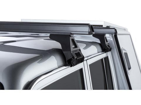 Kit 2 barres de toit noire Heavy Duty 1500mm avec pieds RL110 Toyota Land Cruiser série 79 2007-