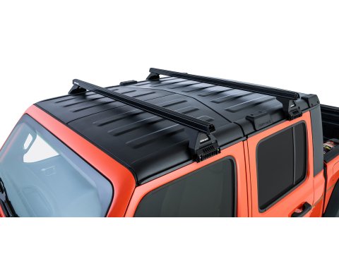 Kit 2 barres de toit noire Heavy Duty 1500mm avec pieds RL110 Jeep Wrangler JL & Gladiator JT 2020+