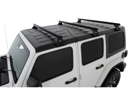 Kit 3 barres de toit noire Heavy Duty 1500mm avec pieds RL110 Jeep Wrangler JL 2019+
