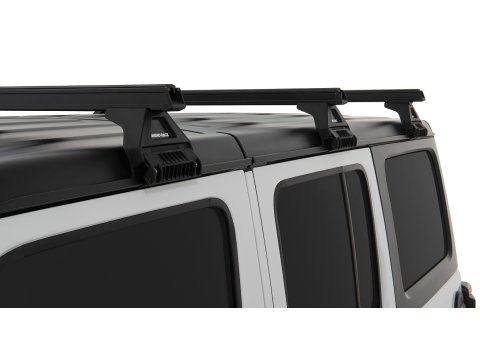 Kit 3 barres de toit noire Heavy Duty 1500mm avec pieds RL110 Jeep Wrangler JL 2019+