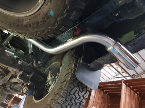 Intermediaire sans silencieux + tube arriere (embout poli diam.90mm.) Tecinox Ford Ranger Raptor 2.0L TDCI 213HP 2020-22