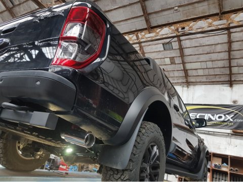 Intermediaire sans silencieux + tube arriere (embout poli diam.90mm.) Tecinox Ford Ranger Raptor 2.0L TDCI 213HP 2020-22