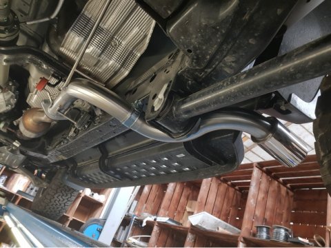 Sortie laterale (embout poli diam.90mm.) apres catalyseur Tecinox Ford Ranger Raptor 2.0L TDCI 213HP 2020-22