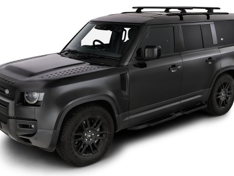 Kit 2 barres de toit noire Vortex 1370 mm avec pieds RCL Land Rover Defender II 130 L663 2023+