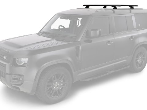 Kit 2 barres de toit noire Vortex 1370 mm avec pieds RCL Land Rover Defender II 130 L663 2023+