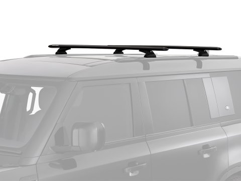Kit 2 barres de toit noire Vortex 1370 mm avec pieds RCL Land Rover Defender II 130 L663 2023+