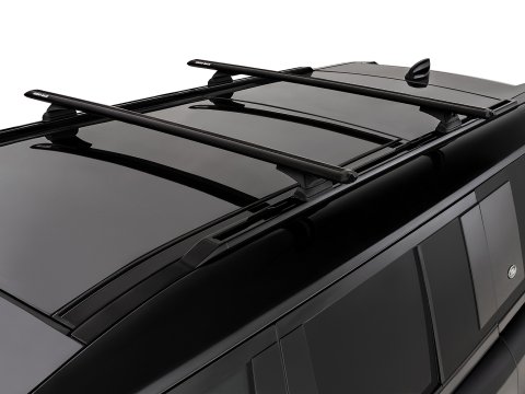Kit 2 barres de toit noire Vortex 1370 mm avec pieds RCL Land Rover Defender II 130 L663 2023+