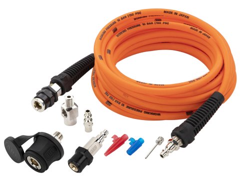 Kit tuyau 7m 10bars + raccords et adaptateurs de gonflage compresseur ARB
